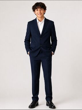 Navy Boys Two-Piece Suit - Classic Tailored Blazer & Trousers